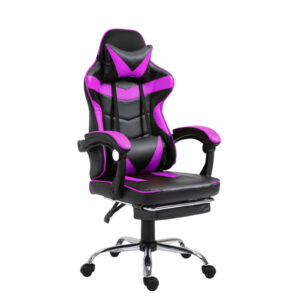 Gaming Chair GM-01-Purple Pink with Footrest